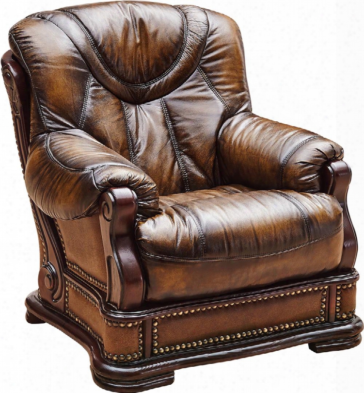 Oakman Collection I1334 37" Chair With Leather In Dark