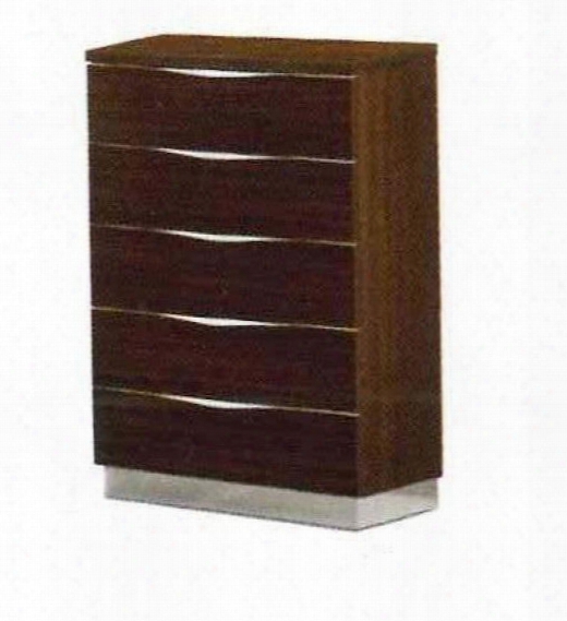 Onda Collection I11689 30" Chest With 5 Drawers Made In Italy And Wood Construction In Walnut