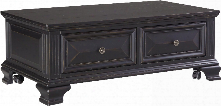 Passages Collection 29011 48" Cocktail Table With 2 Drawers Decorative Rosette Pull Knobs Molding Details Hidden Casters Planked Table Top And Fluted