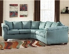 Signature Design by Ashley Darcy FSD-1109SEC-SKY-GG 2 PC Sectional with Plush Upholstered Arms Loose Seat Cushions and Microfiber Upholstery in Sky Blue