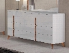 Sirio Collection i17756 63" Double Dresser with 1 Big Drawer 2 Smaller Drawers Decorative Handles and Tapered