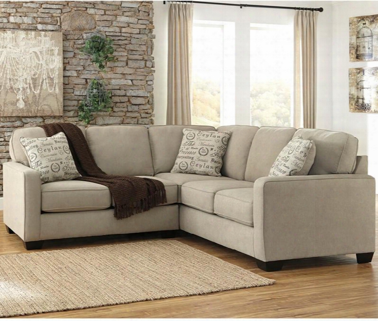 Signature Design By Ashley Alenya Fsd-1669sec-2pc-qtz-gg 2 Pc Sectional With Toss Pilolws Pillow Back Cushions Track Arms Loose Seat Cushions And Microfiber