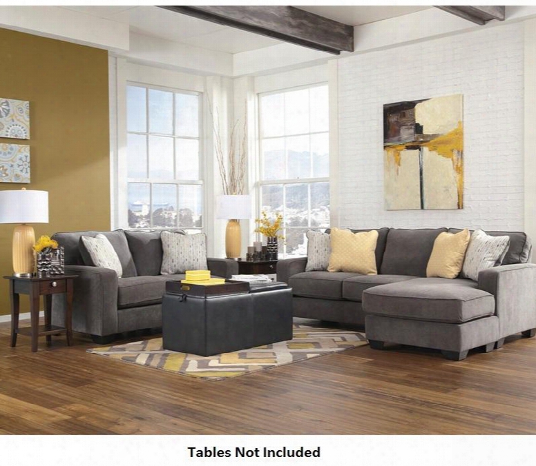 Signature Design By Ashley Hodan Fsd-7979set-mbl-gg 2 Pc Living Room Set With Sofa Chaise And Loveseat In Marble