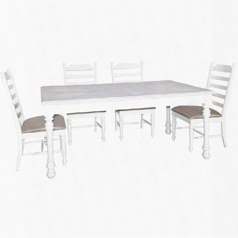 Slater Collection D1032d6 5-piece Dining Apartment Set With Extenable Dining Table And 4 Side Chairs Iin