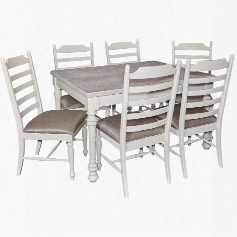 Slater Collection D1032d16pc7 7-piexe D Ining Room Set With Extendable Dining Table And 6 Side Chairs In