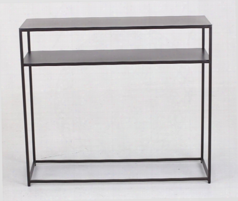 Urban Ii Collection 206753 34" Console Table With 18 Ga Sheet Metal Top Bottom Shelf Solid Steel Bar And Powder Coated Finish In Coco