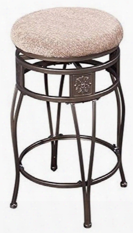 Wallace Colelction 15d1019bls 24" Swivel Backless Stool With Neutral Plush Seat Curved Legs And