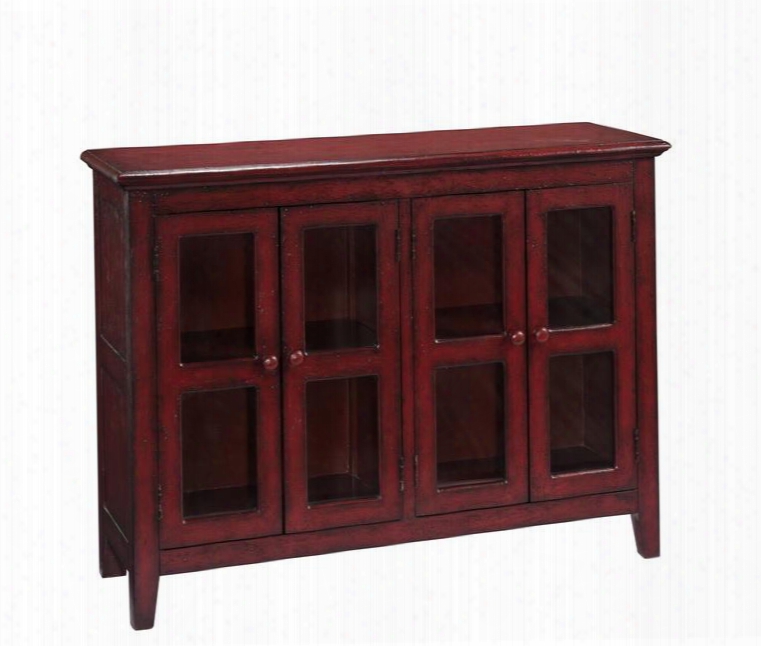 67510 47" Credenza With 4 Glass Doors Tapered Legs And Interior Shelves In Lincoln Court Texture