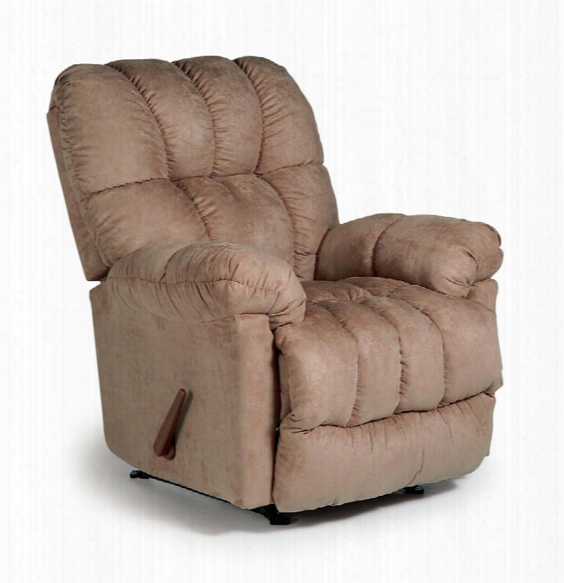 6n19-21169 Recliner With Plush Padded Arms Tufted Detailing And Hardwood Frame In Taupe