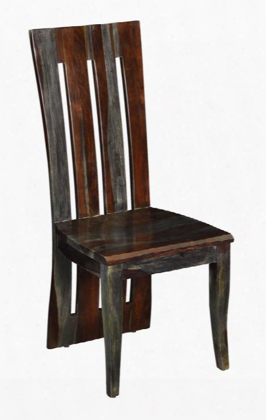 75359 42" Dining Chair With Tapered Legs Slat Back And Wood Grains In Sheesham Highlight