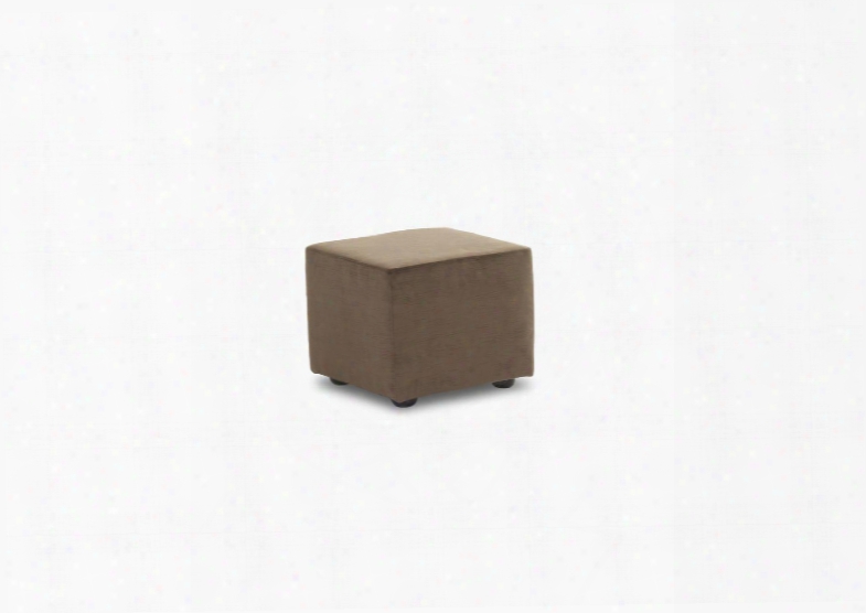 8-otto-eb 20" Cube Ottoman With Polyester Upholstery Bun Feet And Piped Stitching In Empire