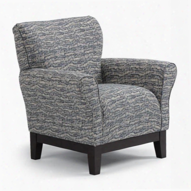 Aiden Collection 2060e-31432 Club Chair With Espresso Finish Flared Arms And Tapered Legs In Indigo