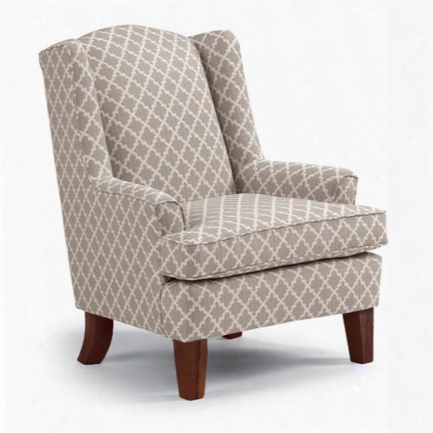 Andrea Collection 0170dp-28843 Wing Chair With Distressed Pecan Finish Tapered Legs And Welting
