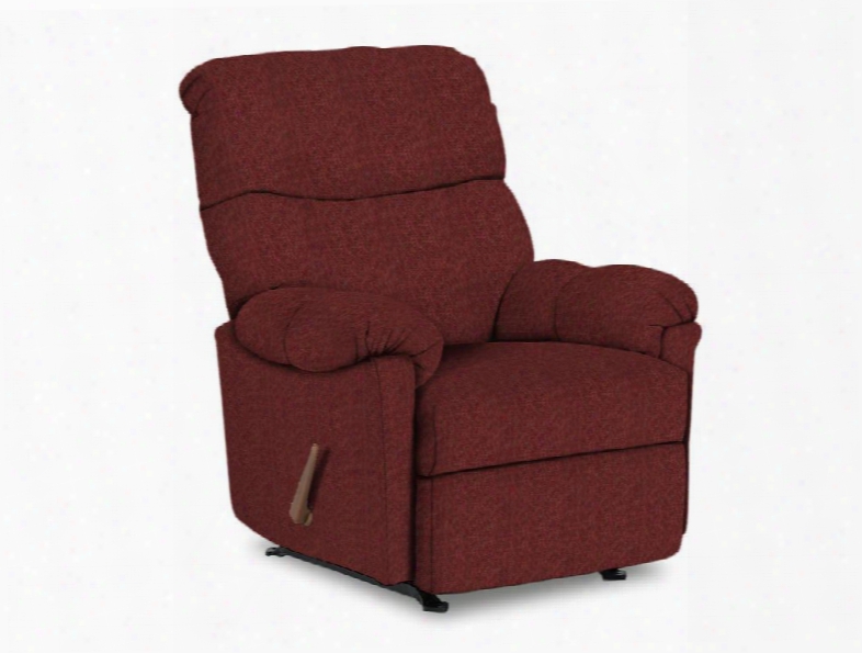 Balmore Collection 2nw64-19648 Space Saver Recliner With Pillow Top Arms Split Back Cushion And Chenille Upholstery In Ruby