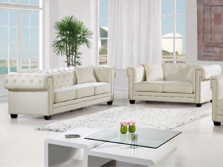 Bowery Collection 6142pcstlkit4 2-piece Living Romo Sets With  Stationary Sofa And Loveseat In