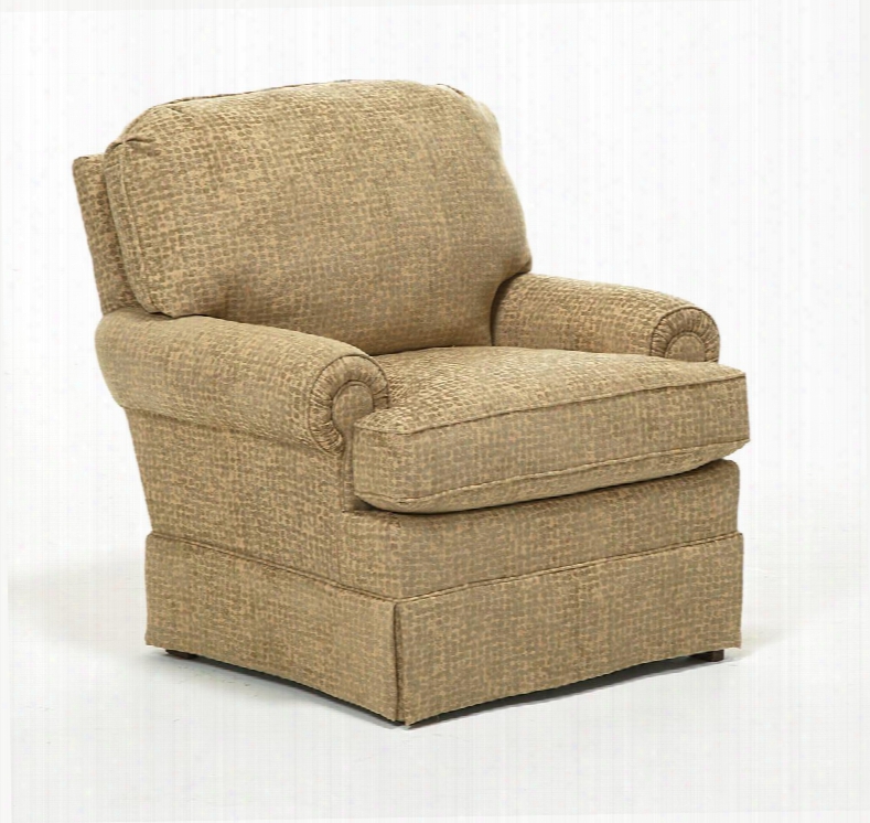 Braxton Collection 4080-23037 Club Chair With Semi-attached Back Reversible T-cushion And Hardwood