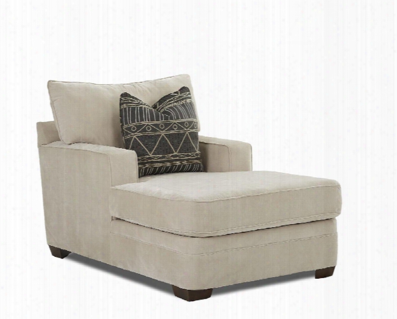 Chadwick Collection K28500-chase-al-sg 64" Chaise With Knife-edged Back Pillow Track Arms And Accent Pillow In Amigo Linen And Pillow In Serafina