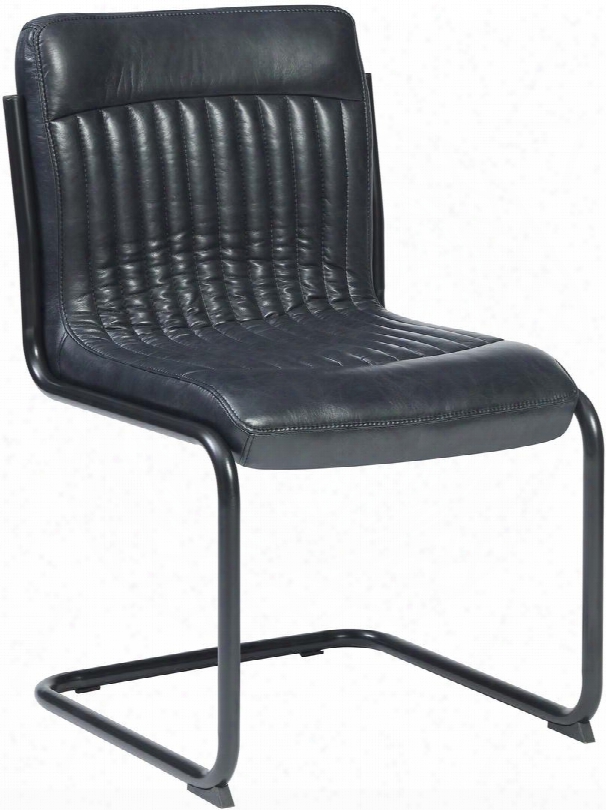 Chambler Collection 122192 34" Dining Chair With Cantilevered Design Dark Grey Leatherette Seat And Metal Construction In Gunmetal