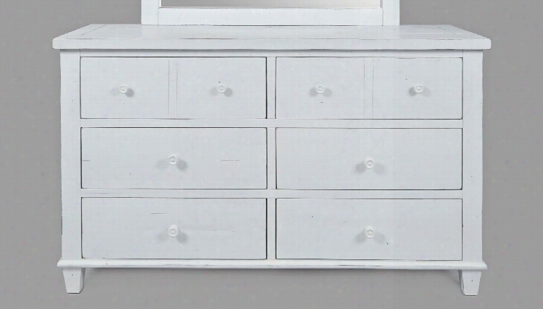 Chesapeake Collection 1673-10 60" 6-drawer Dresser With Acacia Solids Distressed Detailing And Casual Style In