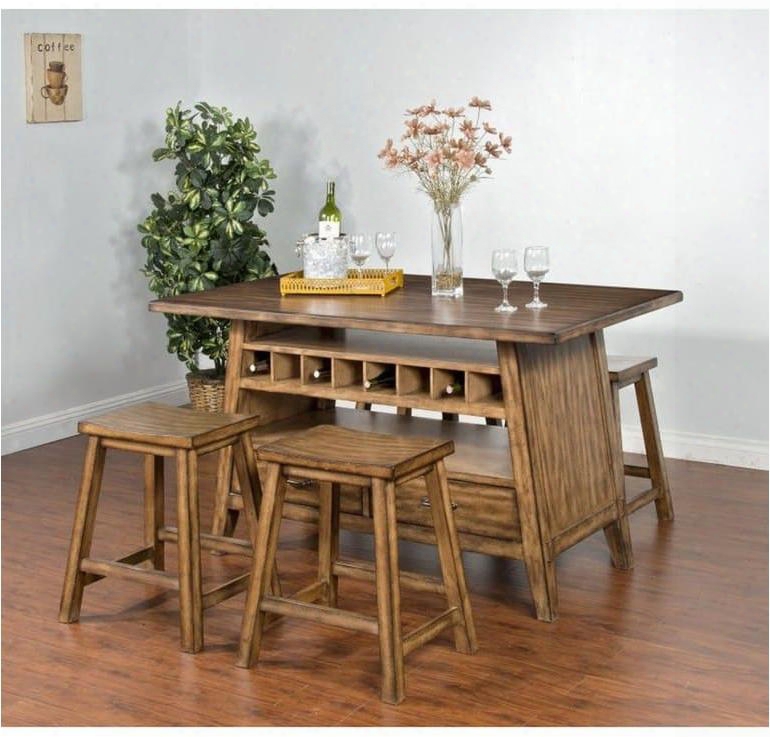 Cornerstone Collection 1398bmdt4s 5-piece Dining Room Set With Dining Table And 4 Stools In Burnished