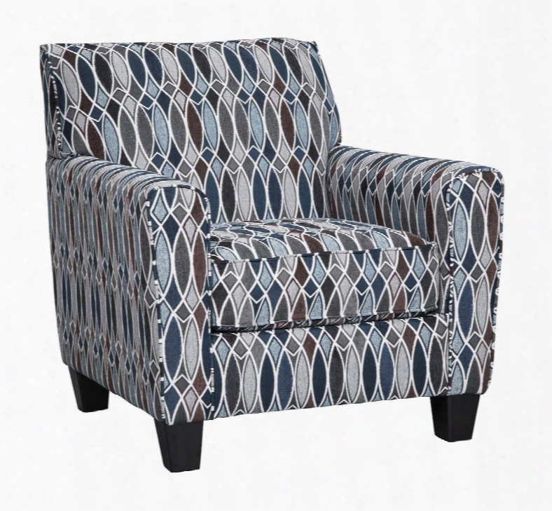 Creeal Heights Collection 8020221 35" Accent Chair With Glasswork-inspired Pattern Track Arms And Tapered