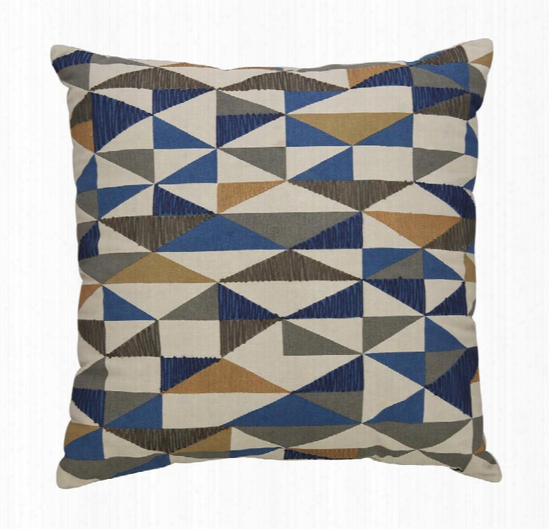 Daray Collection A1000233p Single 20" X 20" Pillow With Geometric Pattern Fiber Filler And Cotton Cover In Multi