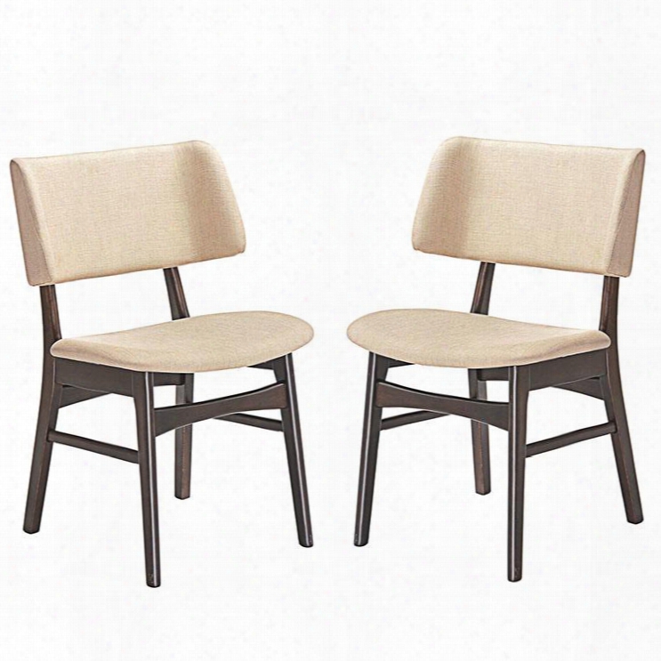 Eei-2024-wal-bei-set Vestige Dining Side Chair Fabric Set Of 2 In Walnut