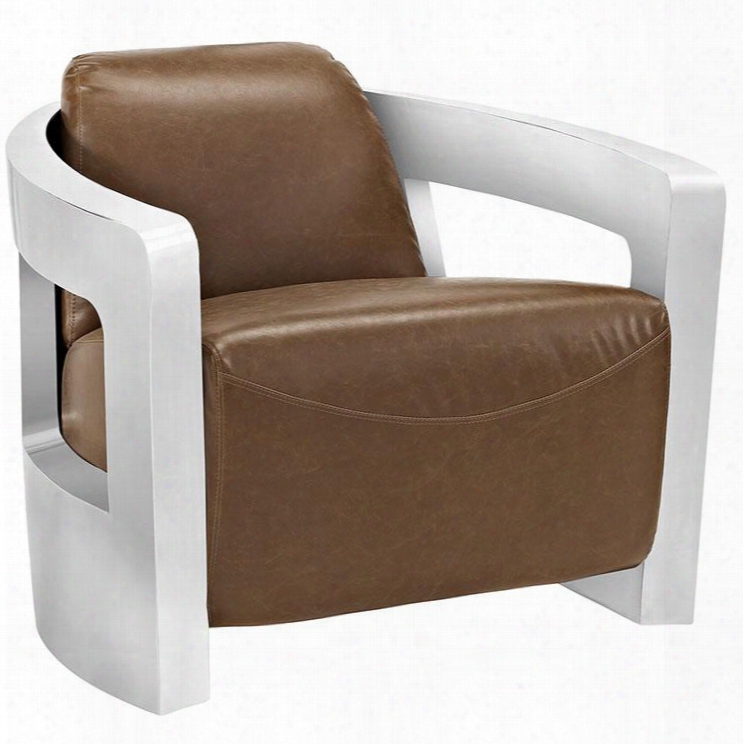 Eei-2070-brn Trip Leather Lounge Chair In