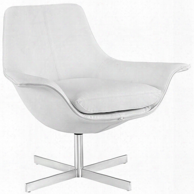 Eei-2073-whi Release Bonded Leather Lounge Chair In