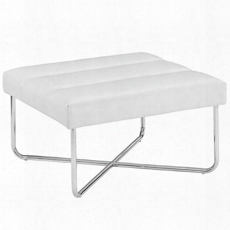 Eei-2082-whi Reach Vinyl Ottoman In