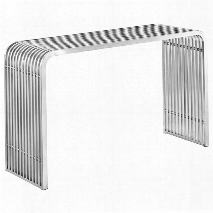 Eei-214-slv Pipe Stainless Steel Console Table In