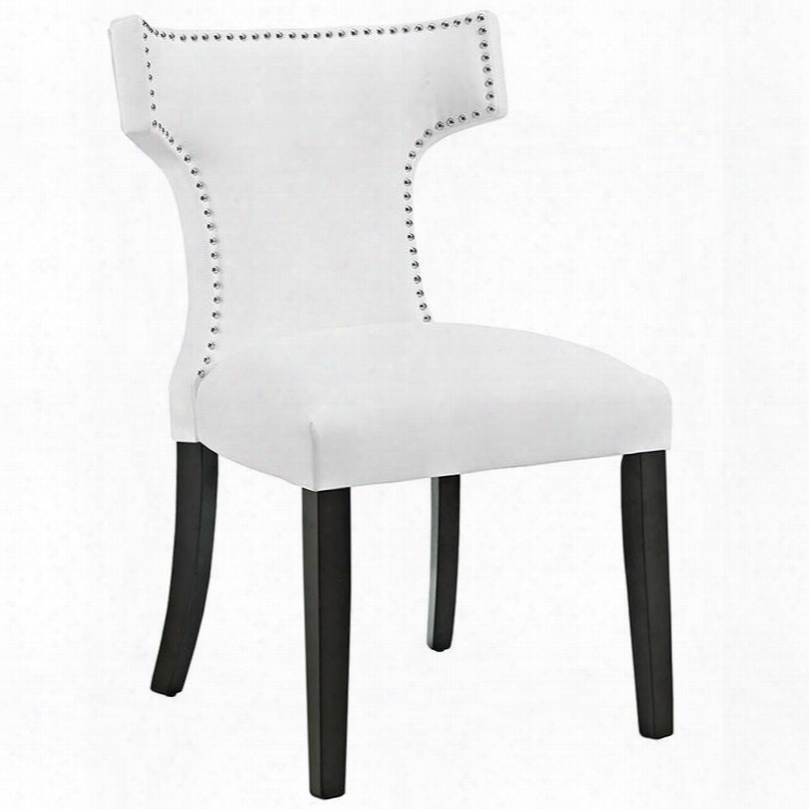 Eei-2220-whi Curve Vinyl Dining Chair In