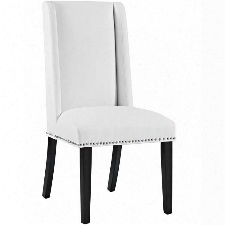 Eei-2232-whi Baron Vinyl Dining Chair In