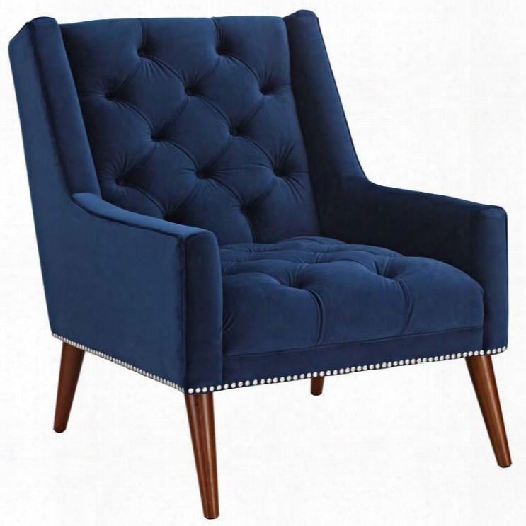 Eei-2306-nav Peruse Velvet Armchair In