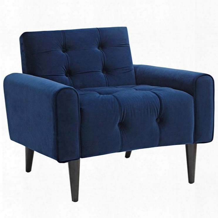 Eei-2326-nav Delve Velvet Armchair In