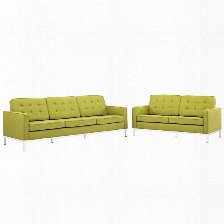 Eei-2444-whe-set Loft Living Room Set Fabric Set Of 2 In