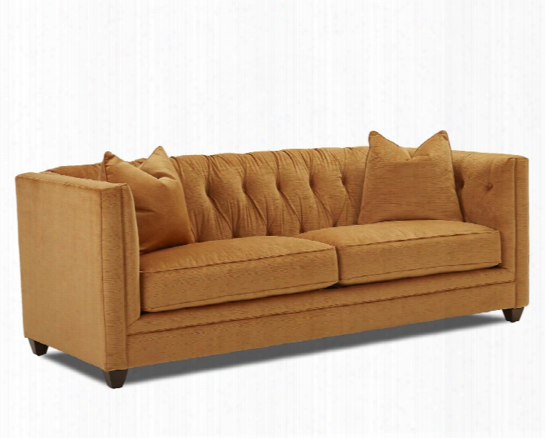 Felicity Collection D7800-s-eb 87" Sofa With Polyester Upholstery Down Blend Cushions And Button Tufts In Empire