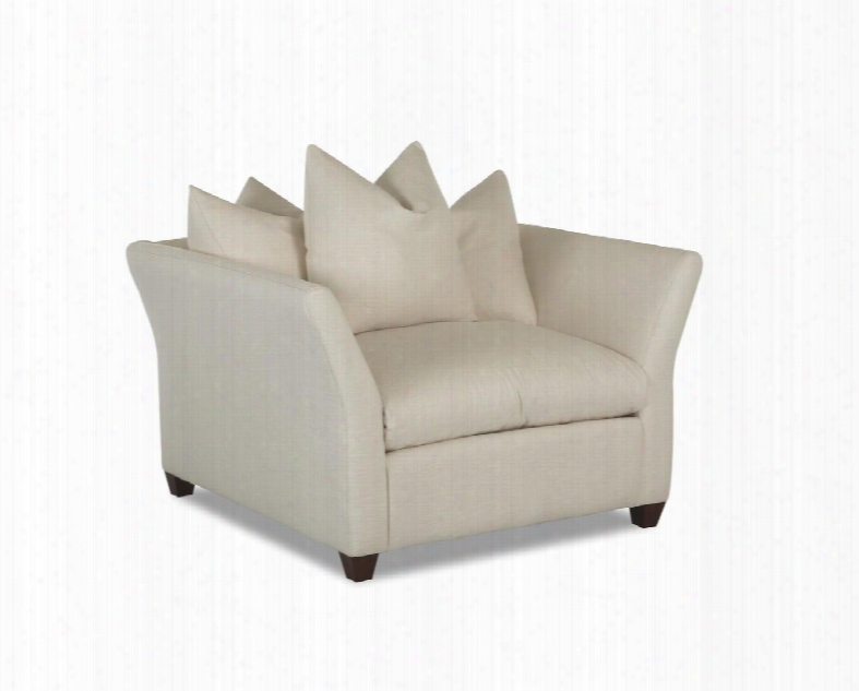 Fifi Collection D28944-c-bn 51" Chair With Three Back Pillows Flared Arms Tapered Block Feet And Cotton Fabric Upholstery In Bull