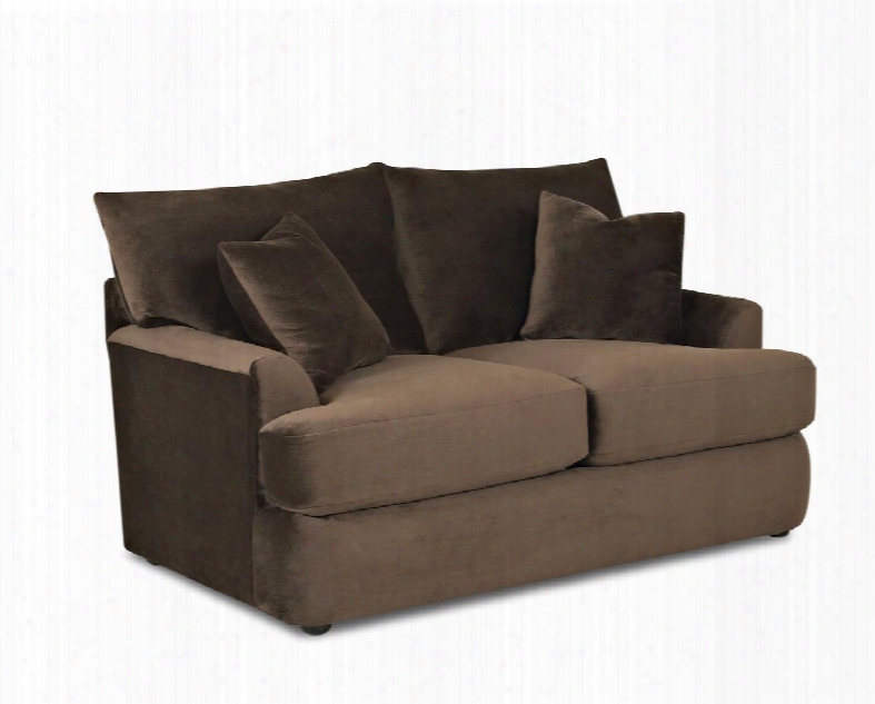 Findley Collection K56830-ls-cc 66" Loveseat With T-seat Back Cushion Bordered Seat Cushion Two Arm Pillows And Polyester Fabric Upholstery In Challenger