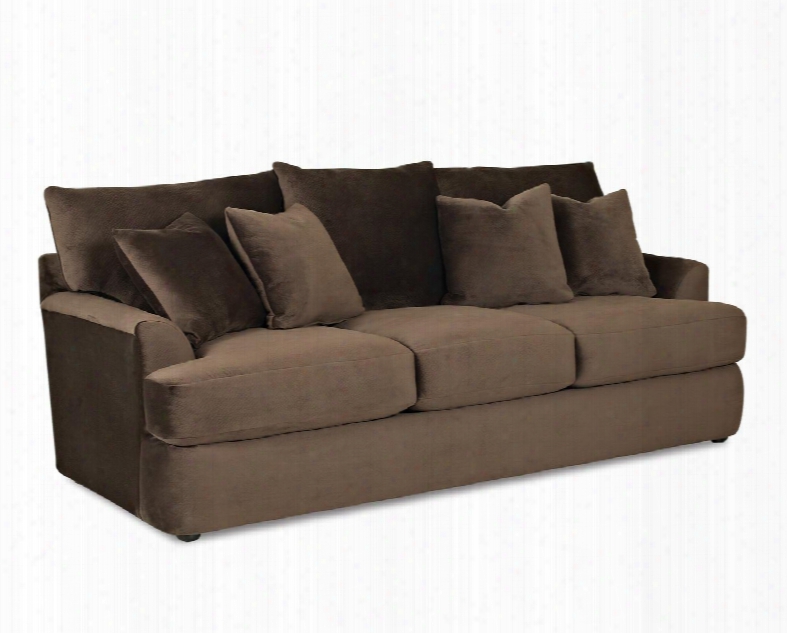 Findley Collection K56830-s-cc 91" Sofa With T-seat Back Cushions Bordered Seat Cushions Four Arm Pillows And Polyester Fabric Upholstery In Challenger