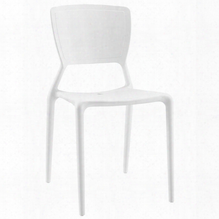 Fine Collection Eei-1705-whi 18" Side Chair With Tapered Legs And Polypropylene Plastic In White