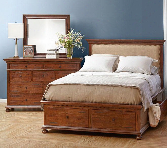 Geneva Hills Collection 680qpbdm 3-piece Bedroom Set With Queen Bed Dresser And Mirror In Rich