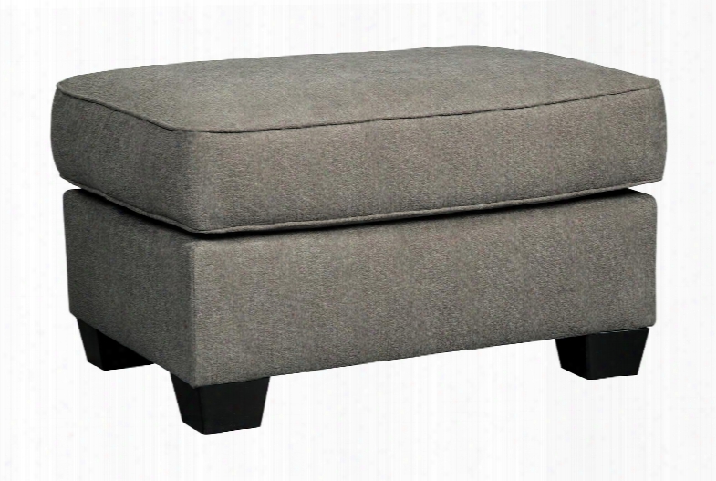 Gilman Collection 9260214 32" Ottoman With Chenille Upholstery Block Tapered Feet And Piped Stitching In