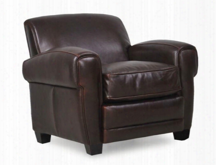 Havana Collection 61401e/3066 38" Chair With Top Grain Leather Upholstery Track Arms And Tapered Legs In Classic