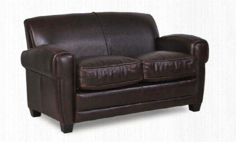 Havana Collection 61402e/3066 600" Loveseat With Top Grain Leather Upholstery Track Arms And Tapered Legs In Classic