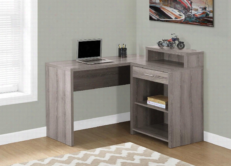 I 7125 48" Computer Desk With Three Open Shelves One Drawer And Contemporary Style In Dark