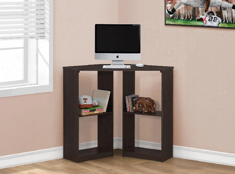 I 7129 36" Computer Desk With Open Concept Shelves Amle Surface Space And Modern Design In