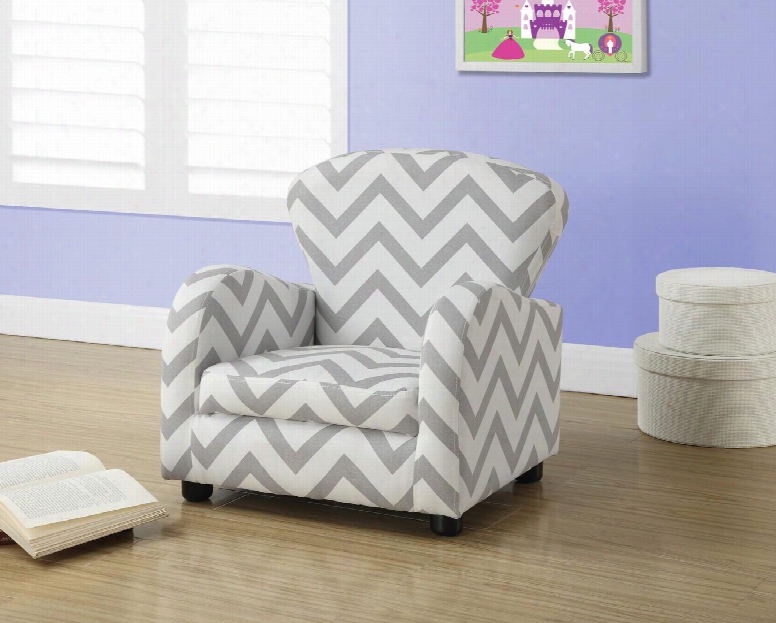 I 8143 20"  Juvenile Chair With Sturdy Construction Upholstered And Fun Size In Chevron