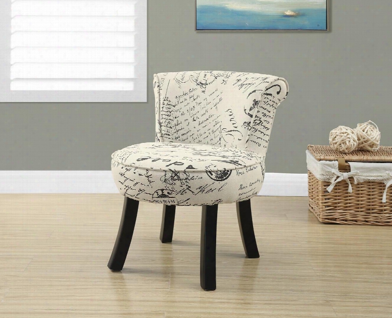 I 8156 22" Juvenile Chair With Curved Legs Sturdy Construction And Fun Size In Vintage French Script