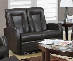 I 82br-2 50" Reclining Loveseat With Bonded Leather Padded Head Rest And Lumbar Support In